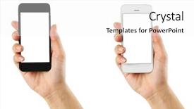  Presentation with nurses and mobile phones - Cool new presentation with hands holding mobile smart phones backdrop and a white colored foreground