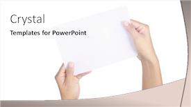  Presentation with hands holding - Slide deck consisting of hands-holding-paper-blank background and a white colored foreground