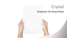  Presentation with letter - Colorful presentation theme enhanced with hands-holding-paper-blank backdrop and a white colored foreground