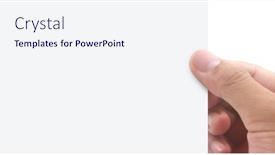  Presentation with hands holding - Presentation design featuring hands-holding-paper-blank background and a sky blue colored foreground