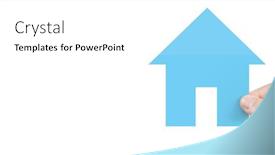  Presentation with family holding hands - Audience pleasing slide set consisting of hands-holding-paper-house-family backdrop and a white colored foreground