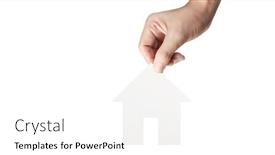  Presentation with family holding hands - Presentation theme consisting of hands-holding-paper-house-family background and a white colored foreground