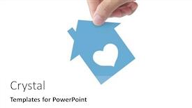  Presentation with family holding hands - Amazing PPT layouts having hands-holding-paper-house-family backdrop and a white colored foreground