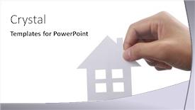  Presentation with family holding hands - Theme with hands-holding-paper-house-family background and a white colored foreground