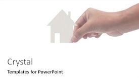  Presentation with family holding hands - Presentation theme featuring hands-holding-paper-house-family background and a white colored foreground