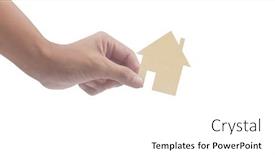  Presentation with family holding hands - Theme consisting of hands-holding-paper-house-family background and a white colored foreground