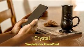  Presentation with irish - Theme having hands-holding-phone-oatmeal-cookies background and a tawny brown colored foreground