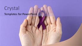  Presentation with pancreatic cancer - Presentation with hands-holding-purple-pancreatic-cancer background and a light blue colored foreground