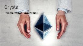  Presentation with pyramid - Presentation consisting of hands-holding-pyramid-mixed-media background and a light gray colored foreground