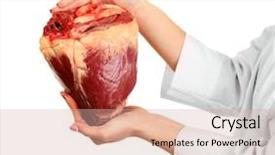  Presentation with pump - Beautiful slide set featuring hands holding raw animal heart backdrop and a soft green colored foreground