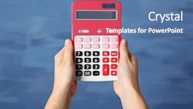  Presentation with attorney - Cool new theme with hands holding red calculator backdrop and a teal colored foreground