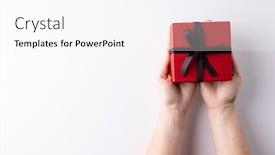  Presentation with black white love - Presentation design with hands-holding-red-gift-box background and a sky blue colored foreground