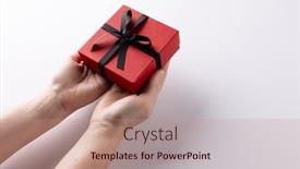  Presentation with black white love - Presentation theme with hands-holding-red-gift-box background and a coral colored foreground