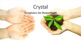  Presentation with soil - Audience pleasing presentation theme consisting of hands holding sapling in soil backdrop and a white colored foreground