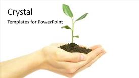  Presentation with soil - Slides featuring hands holding sapling in soil background and a white colored foreground