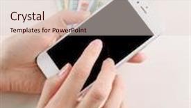  Presentation with smart light - Cool new theme with hands holding smart phone over euro banknotes on light table internet earning concept backdrop and a lemonade colored foreground