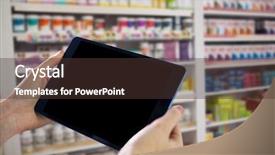  Presentation with drugs - Presentation design with hands holding tablet against close background and a tawny brown colored foreground