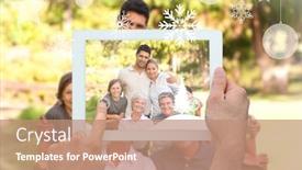  Presentation with family holding hands - Cool new presentation theme with valentines day decoration on old background backdrop and a mint green colored foreground.