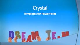  Presentation with team hands - Presentation design featuring hands holding up dream team background and a gray colored foreground