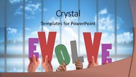  Presentation with evolve - Colorful presentation theme enhanced with hands holding up evolve backdrop and a light blue colored foreground