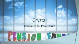  Presentation with pension - Slide deck having hands holding up pension funds background and a  colored foreground