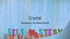  Presentation with hands holding - Amazing slide set having hands holding up self mastery backdrop and a light blue colored foreground