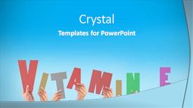  Presentation with vitamin - Presentation featuring hands holding up vitamin e background and a teal colored foreground