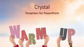  Presentation with landscape desert - Slide deck having wram up - hands holding up warm up background and a lemonade colored foreground