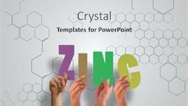  Presentation with zinc - Slide set featuring hands-holding-up-zinc-against background and a light gray colored foreground
