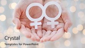  Presentation with gay pride - PPT theme consisting of hands holding white paper venus background and a lemonade colored foreground