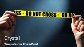  Presentation with tape - PPT theme with hands-holding-yellow-tape background and a ocean colored foreground