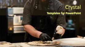  Presentation with pastry chef - PPT layouts consisting of hands-in-black-gloves background and a  colored foreground