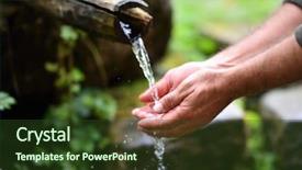  Presentation with cold water - Cool new PPT layouts with hands in fresh cold potable backdrop and a  colored foreground