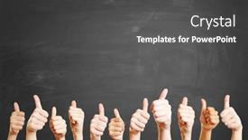  Presentation with blackboard - Cool new presentation design with hands-in-front-of-blackboard backdrop and a dark gray colored foreground