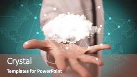  Presentation with holding hands - Audience pleasing theme consisting of hands in front of green backdrop and a coral colored foreground