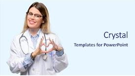  Presentation with medical heart - Cool new slide set with hands in heart shape backdrop and a white colored foreground