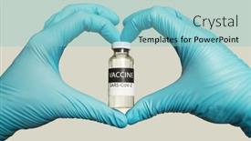  Presentation with hands heart - Colorful theme enhanced with hands-in-lates-protective-gloves backdrop and a seafoam green colored foreground