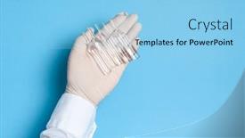  Presentation with coronavirus prevention medical - PPT layouts featuring hands-in-medical-gloves background and a light blue colored foreground