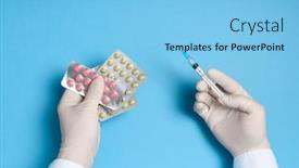  Presentation with pollution prevention - Colorful theme enhanced with hands-in-medical-gloves backdrop and a light blue colored foreground