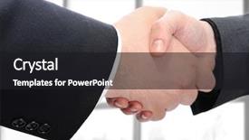  Presentation with women glass ceiling business cartoon - Theme featuring hands in modern glass building background and a dark gray colored foreground