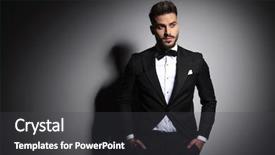  Presentation with black hands - PPT theme featuring hands in pockets on grey background and a dark gray colored foreground