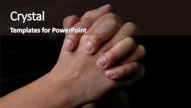  Presentation with prayer hands - Cool new PPT theme with hands in prayer on dark backdrop and a wine colored foreground