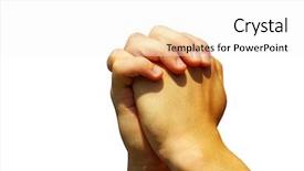  Presentation with prayer hands - Cool new presentation theme with hands in prayer backdrop and a white colored foreground