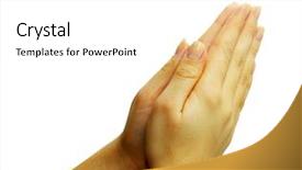  Presentation with prayer hands - Presentation featuring hands in prayer background and a white colored foreground