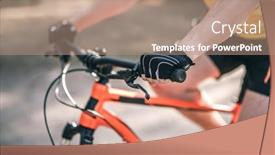  Presentation with sport - Slide deck with hands-in-sport-gloves background and a coral colored foreground