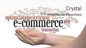  Presentation with web technology - Theme enhanced with hands isolated on background metaphor background and a sky blue colored foreground