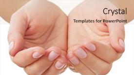  Presentation with empty - PPT theme consisting of hands isolated on white background background and a lemonade colored foreground