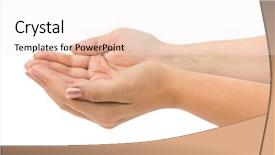  Presentation with empty - PPT layouts consisting of hands isolated on white background background and a sky blue colored foreground