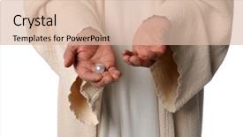  Presentation with pearl - Beautiful slide set featuring hands of jesus holding pearl backdrop and a lemonade colored foreground