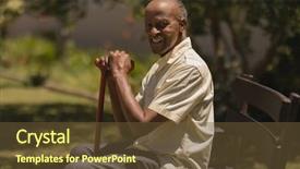  Presentation with cane - Beautiful theme featuring hands leaning on a cane backdrop and a tawny brown colored foreground